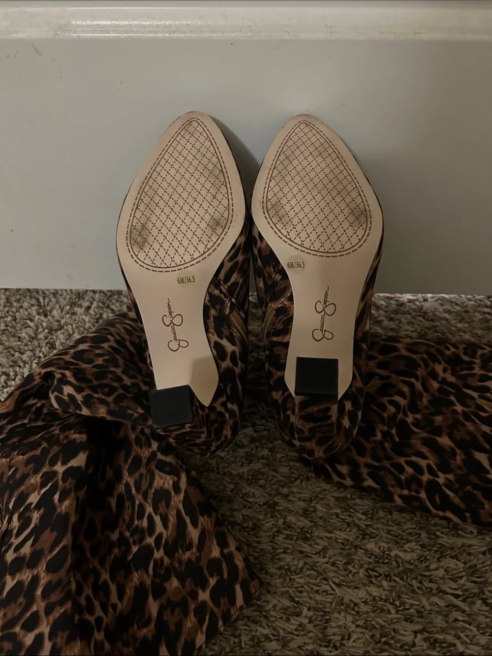 Jessica Simpson Leopard Over-The-Knee Boots - Brown & Black